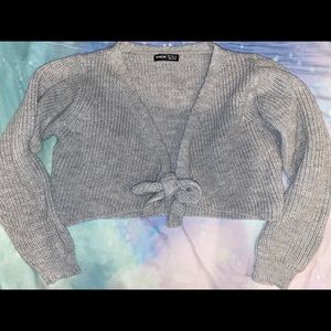 NEW Shein Cropped Tie Front Sweater- Size S